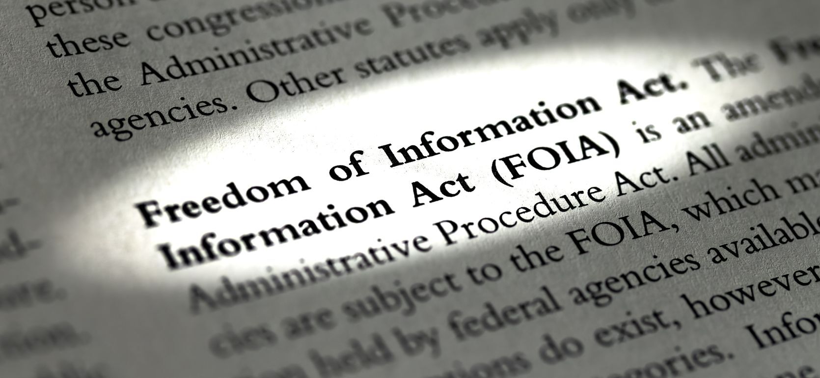 A definition reading "Freedom of Information Act (FOIA)"
