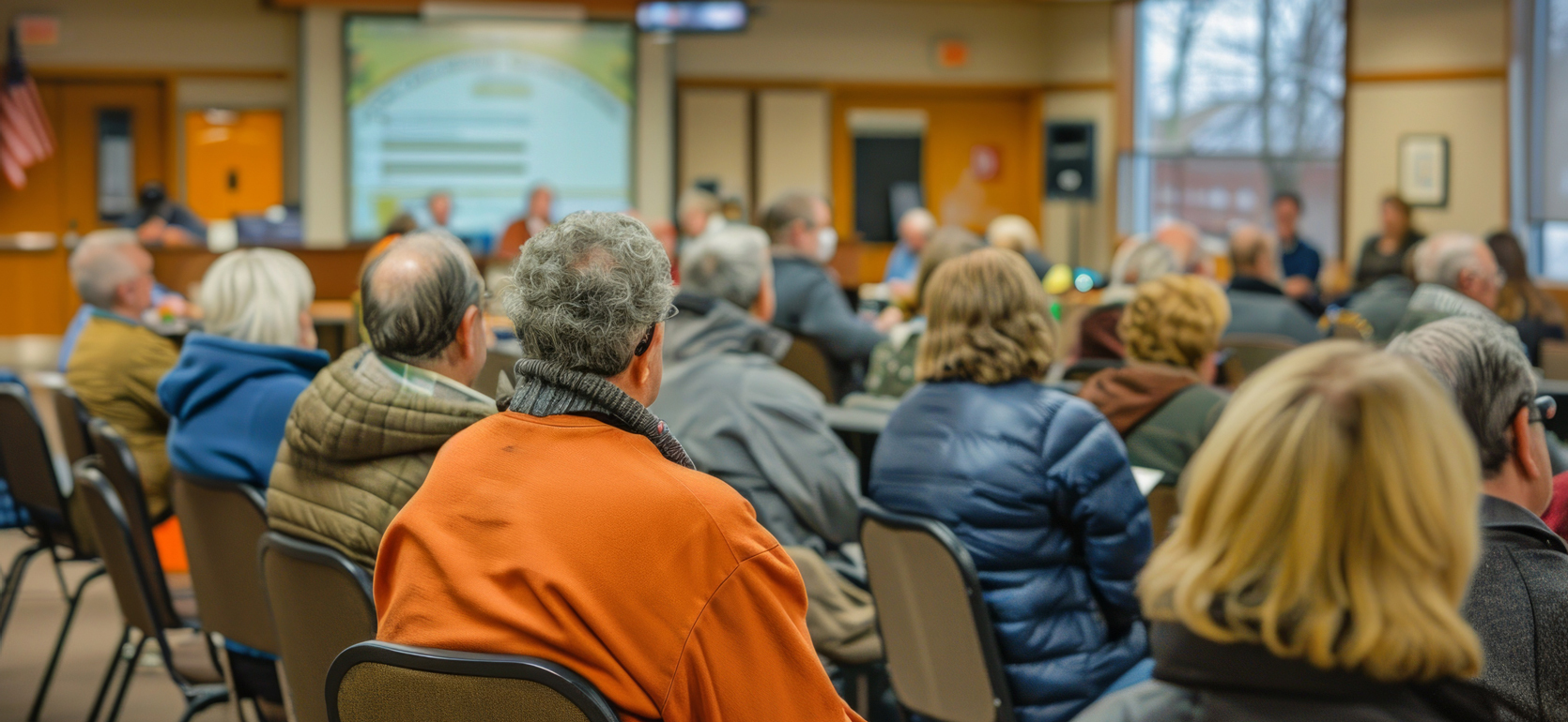 Community meeting as residents gather for an insightful town hall meeting on local issues.