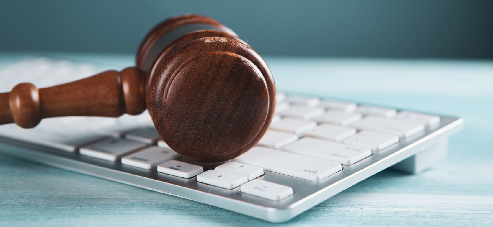 Gavel on Keyboard