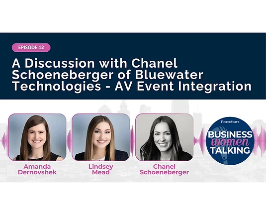 Three women smiling in front of camera with Businesswomen Talking Logo