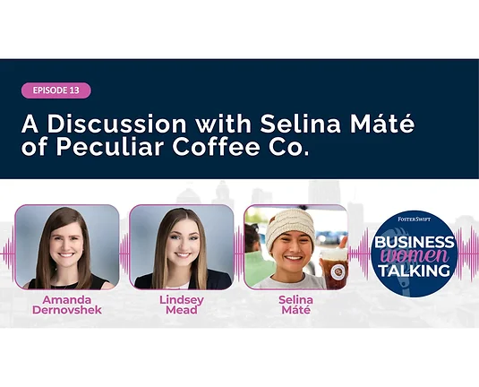 Three women smiling in front of camera with Businesswomen Talking Logo
